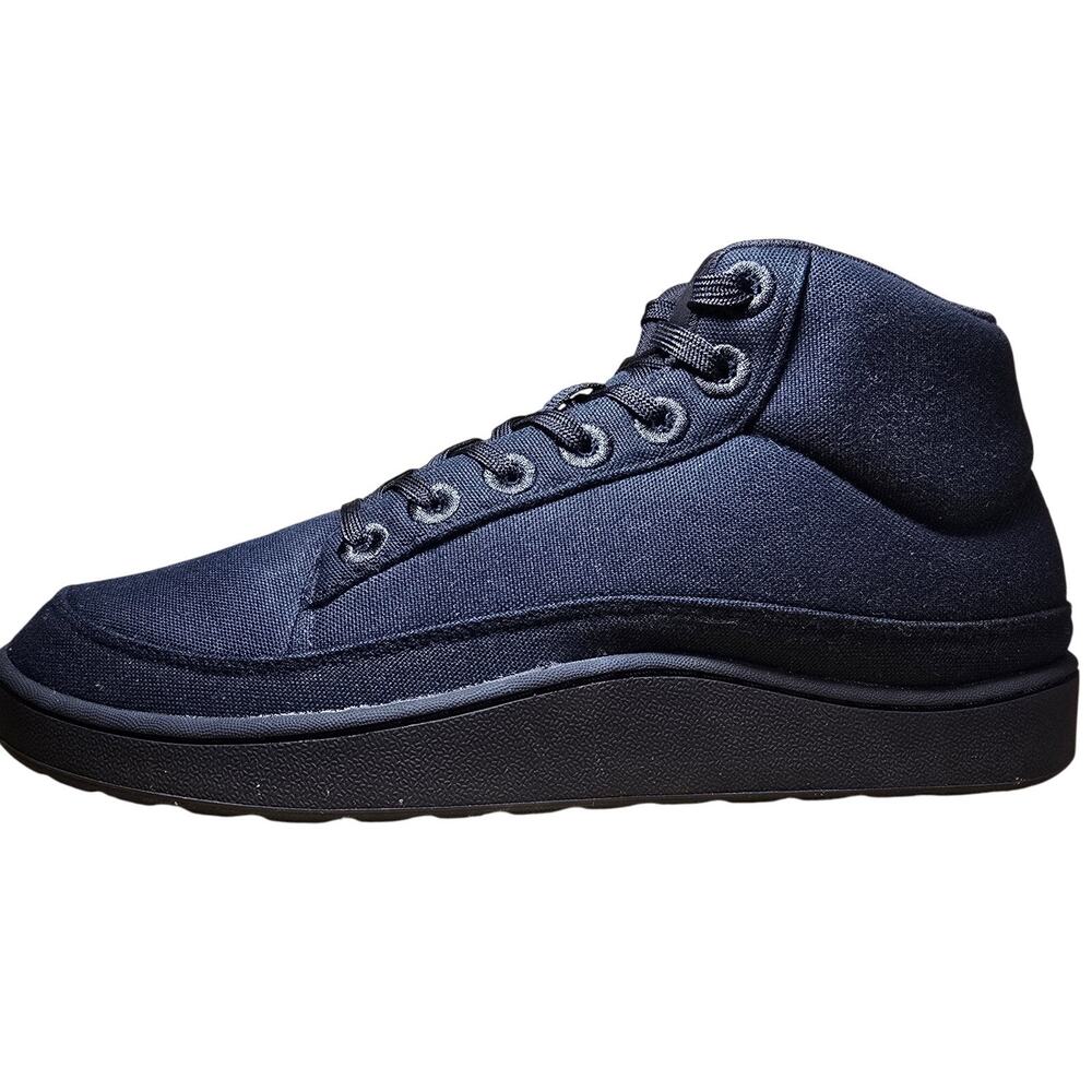 Allbirds Canvas Pacer Mid Mens Sneakers Triple Black Lace Up Size 10 worn 1x